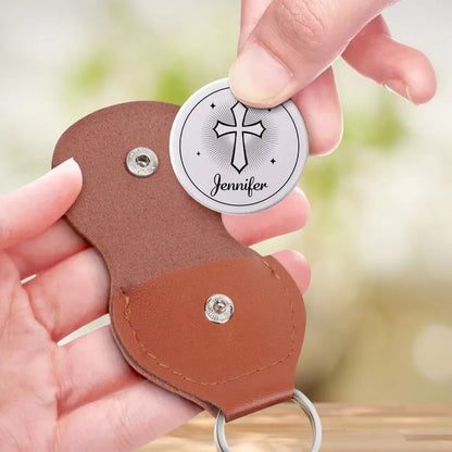 Personalized Pocket Hug with Cross Design, Faith-Inspired Everyday Keepsake, Unique Christian Gift for Her