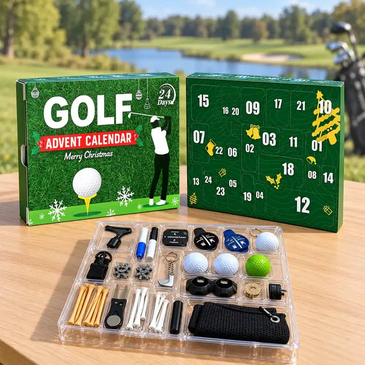 Golf Swing Advent Calendar, Merry Christmas Golf Course Design, Creative Gift for Dad and Golf Fans