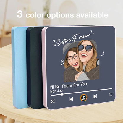 Personalized Photo & Song Music Fridge Magnet, Custom Playlist Gift for Sisters, Best Friends or Soulmates