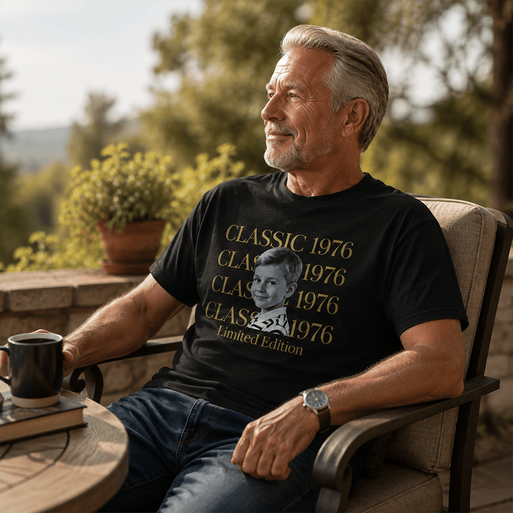 Custom Childhood Photo & Birth Year Shirt, Vintage Limited Edition T-Shirt, Sweatshirt or Hoodie Gift for Dad and Grandpa