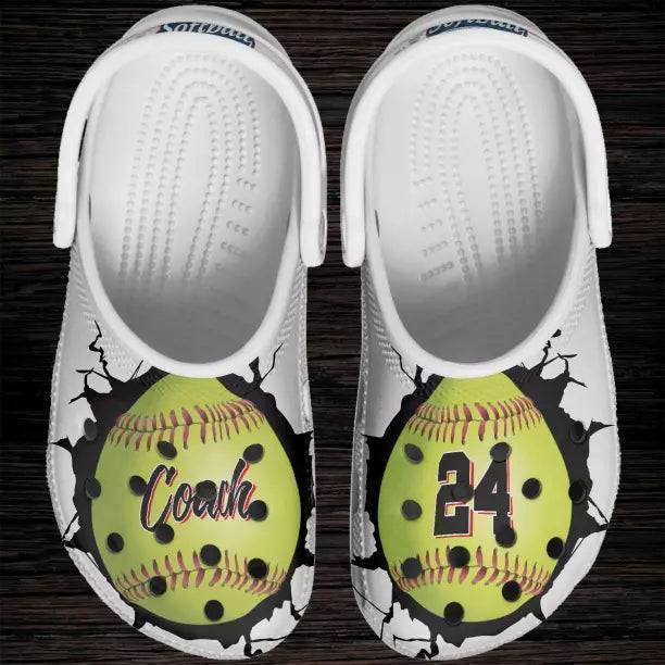Softball And Baseball Personalized Name And Number Multicolor Clogs