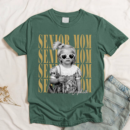 Personalized Senior Mom Classic Tee With Custom Photo Style Print, Vintage Look Unique Gift For Proud Moms