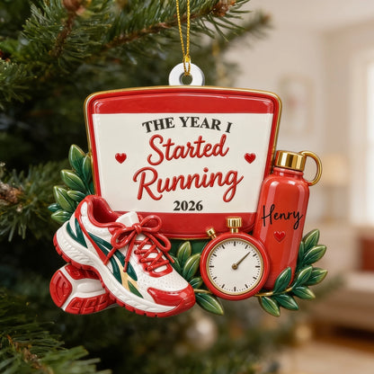 Personalized Acrylic Ornament, The Year I Started Running Keepsake, Creative Christmas Gift for a Running Friend