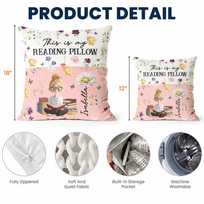 Personalized Pocket Pillow With This Is My Reading Pillow Quote, Creative Gift for Her Reading Nook