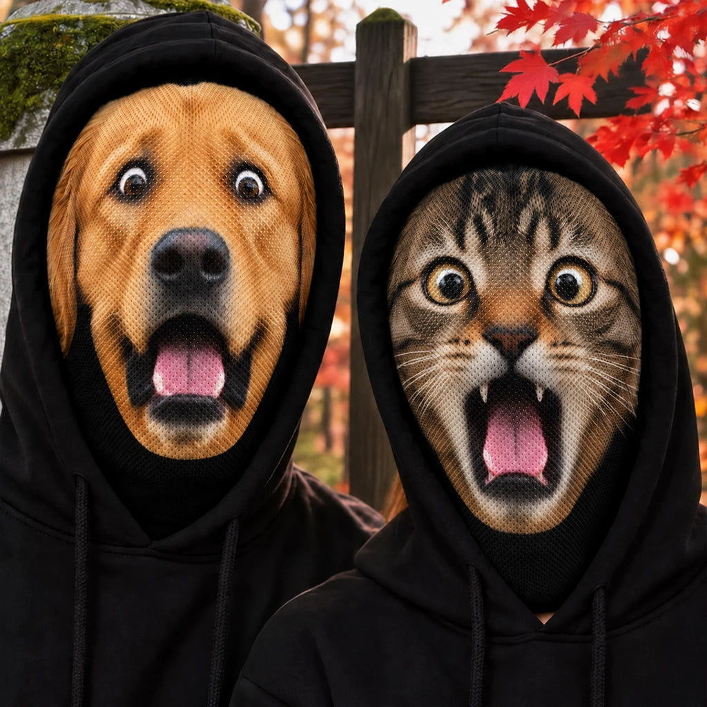 Personalized Pet Face Balaclava Mask with Custom Photo, Hilarious Realistic Pet Face Costume for Funny Dress-Up Parties