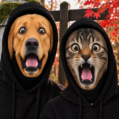 Personalized Pet Face Balaclava Mask with Custom Photo, Hilarious Realistic Pet Face Costume for Funny Dress-Up Parties