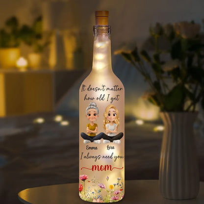 Always And Always Personalized Bottle Lamp, Sweet Mom Quote Light for Cozy Nights, Thoughtful Gift for Mom