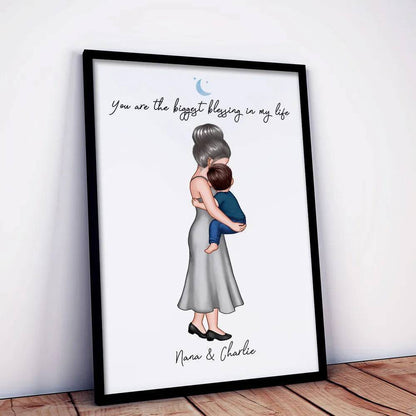 Mother's Embrace - 'You Are My Everything' Personalized Poster with Mom & Child - A Heartfelt Gift for Mother's Day
