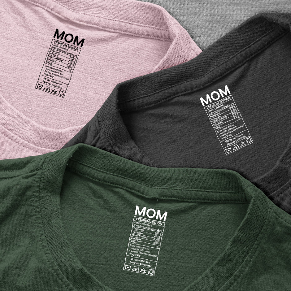 Personalized Mom Premium Edition Classic Tee, Cute Label-Style Quote for Everyday Wear, Unique Gift for Mom