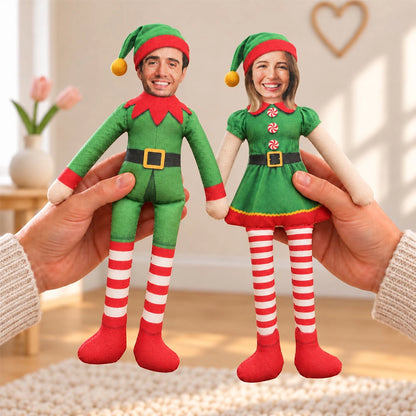 Photo Squishy Plush Doll, Personalized Christmas Elves for Shared Holiday Laughs, Creative Gift for Couples