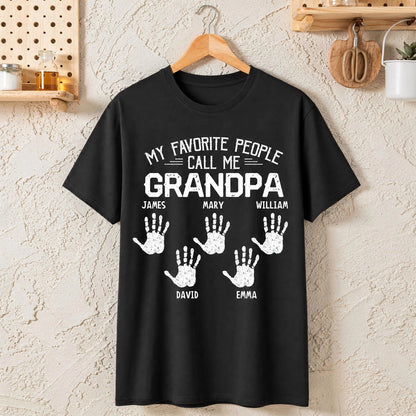 Heartwarming Custom Grandpa Gear - Personalized Kids Handprint Design with Names - The Ultimate Gift for Him