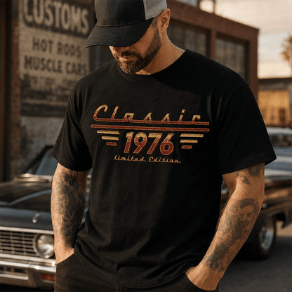 Classic Tee with Retro Limited Edition Design, Personalized Gift for Dad, Husband or Friend