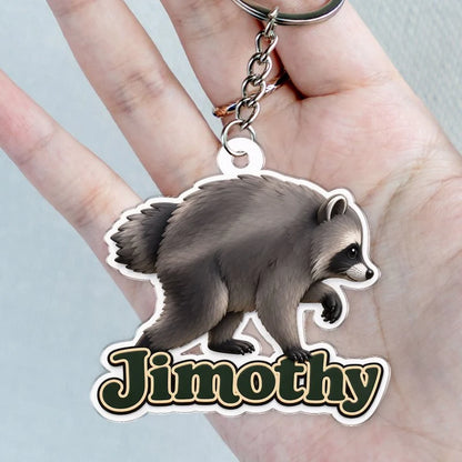 Viral Jimothy Raccoon Acrylic Keychain, Personalized Creative Gift for Raccoon Fans, Bright Cute Daily Charm