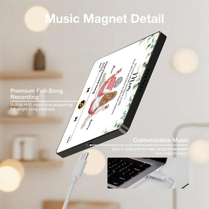 Personalized Acrylic Music Magnet for Mom and Daughter Sitting Together, Sweet Custom Fridge Decor, Unique Gift for Mom