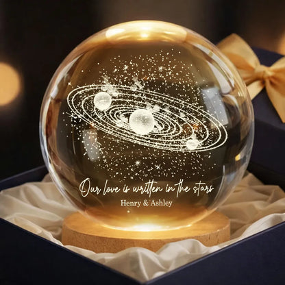 Personalized Globe Lamp with Starry Orbit Design Romantic Night Light Unique Gift for Couple