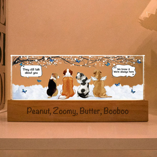 They Still Talk About You, Memorial Gift For Pet Dog Cat Lovers, Personalized LED Night Light,Poster,Keychain,Pillow.