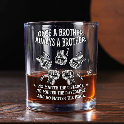 Always A Brother Personalized Whiskey Glass - Meaningful Sibling Gift For Whiskey Lovers, Bar-Ready Keepsake