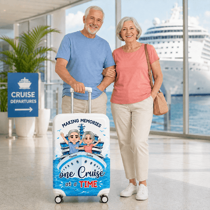 Personalized Cruise Luggage Cover for Couples, Making Memories One Cruise at a Time, Custom Travel Gift