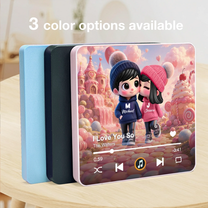 Personalized Acrylic Music Magnet, You & Me Couple Art, Pastel Candyland Scene, Unique Creative Gift