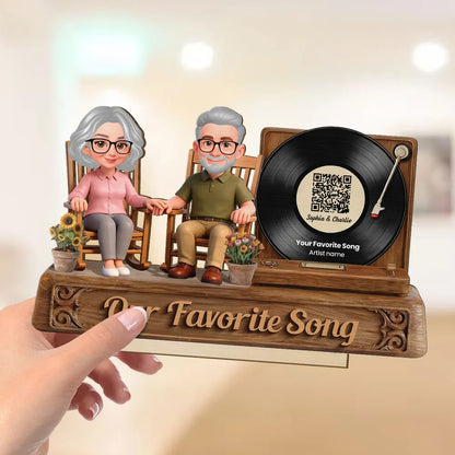 Our Favorite Song 2-Layer Wooden Plaque, Personalized Couple Keepsake for Anniversary or Birthday, Sweet Living Room Display Gift