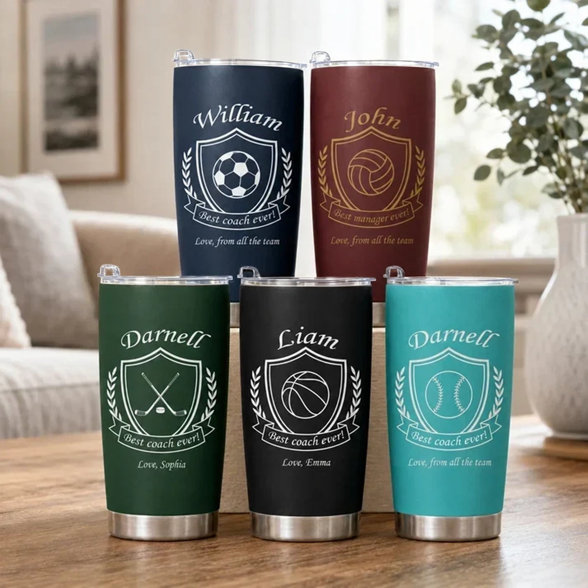 Personalized Insulated Travel Tumbler, Team Appreciation Keepsake, Creative Gift for a Sports Coach