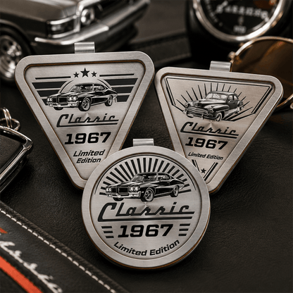 Personalized Classic Car Visor Clip, Custom Photo Retro Auto Accessory, Unique Gift for Car Lovers