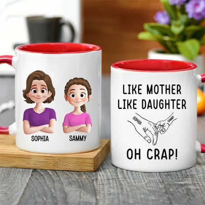 Like Mother Like Children – Customizable Cartoon Cup with Hand Gesture Design – Best Mother's Day Gift