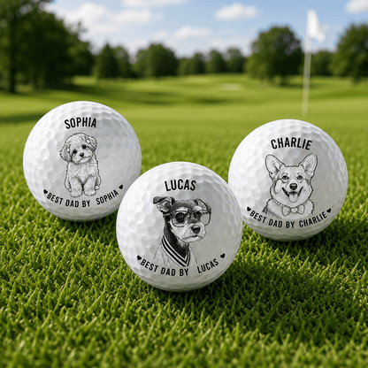 Personalized Pet Photo Golf Ball, Upload Your Dog Picture, Custom Golf Gift for Dad, Husband or Golfer