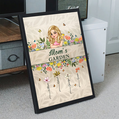 Personalized "Mommy’s Garden" Rectangular Iron Sign – Custom Flower Garden Sign for Mom, Ideal Gift for Mother's Day or Family Garden Lovers