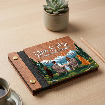 Wooden Memory Book, You & Me Mountain Adventure Keepsake, Personalized Creative Gift for a Couple
