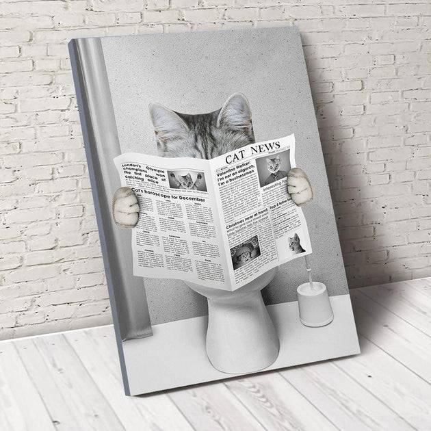 Personalized Dog Newspaper Canvas, Funny Toilet Pet Portrait, Unique Creative Gift For Dog Lovers