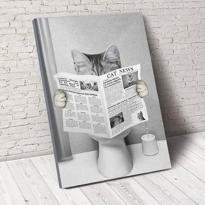 Personalized Dog Newspaper Canvas, Funny Toilet Pet Portrait, Unique Creative Gift For Dog Lovers