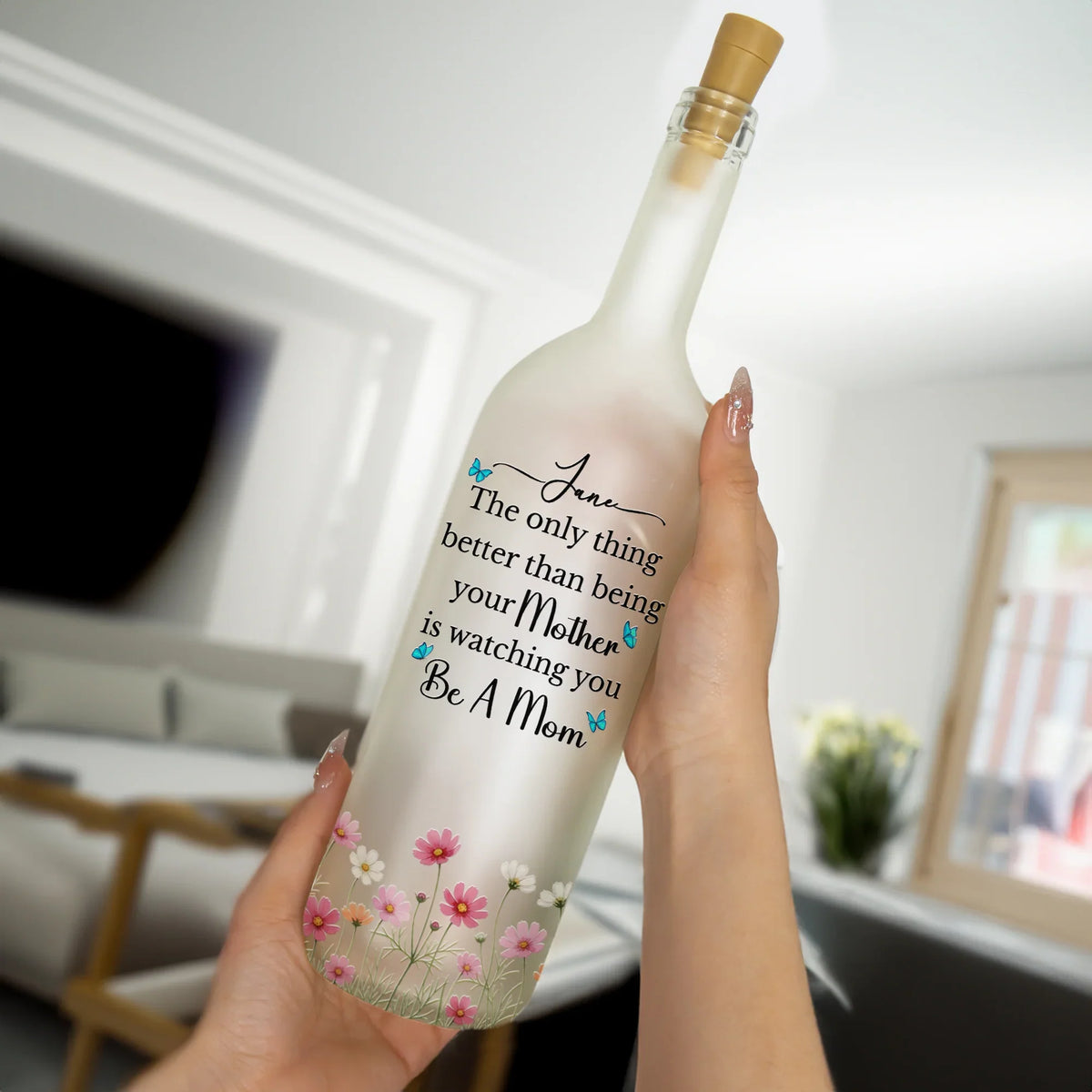 The Only Thing Better Than Being Your Mother Personalized Bottle Lamp, Soft Warm Ambient Light, Thoughtful Gift for Mom