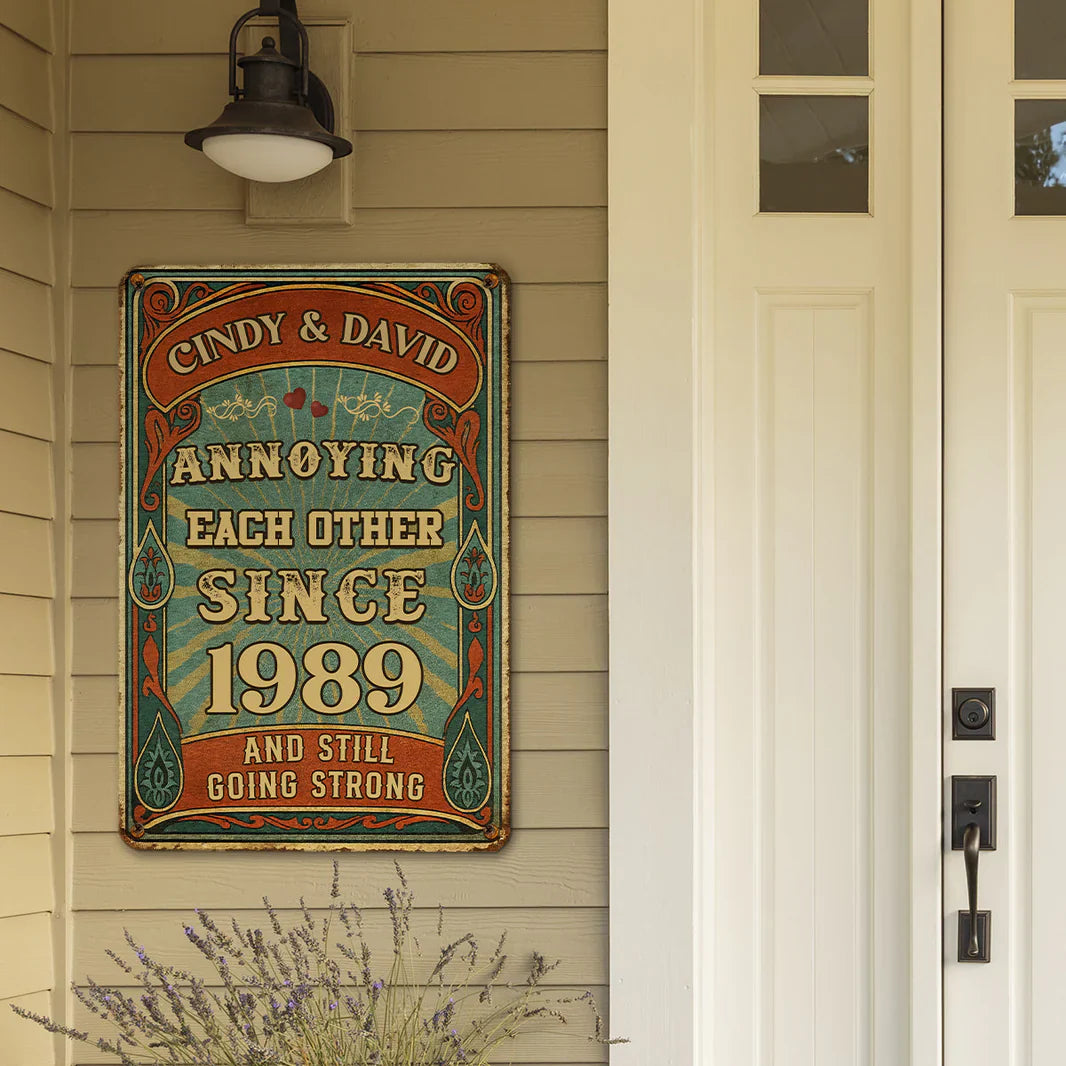 Personalized Rectangular Iron Sign, Vintage Couple Humor Decor, Unique Creative Gift For A Spouse Or Couple