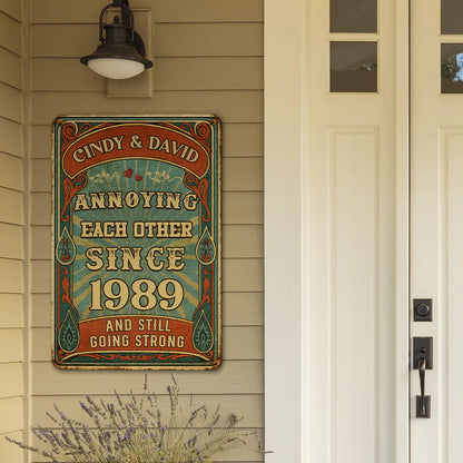 Personalized Rectangular Iron Sign, Vintage Couple Humor Decor, Unique Creative Gift For A Spouse Or Couple
