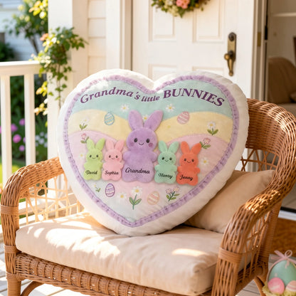Personalized Shaped Pillow, Grandma's Little Bunnies Easter Decor, Heartwarming Unique Gift for Grandma
