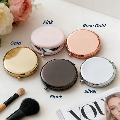 To My Daughter Personalized Metal Compact Mirror, Sweet Encouraging Note with Floral Design, Unique Gift She'll Carry Daily