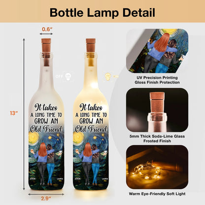 Bottle Lamp with Friendship Theme, Clear Smooth Finish, Sentimental and Surprise Gift for Best Friend