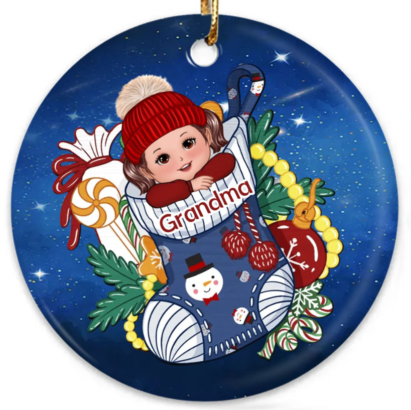 Personalized Christmas Stocking Ornament, Plaque, Keychain, Sign - Custom Gift for Kids, Christmas Tree Decoration