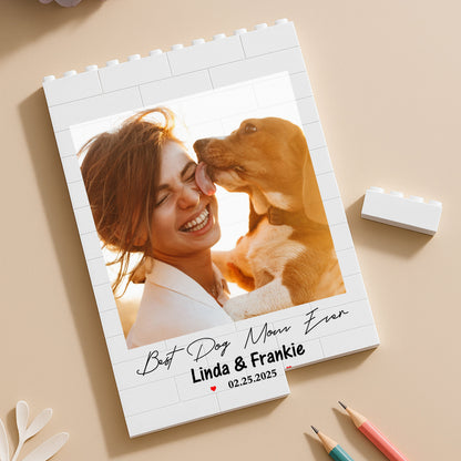 PVC Building Brick Puzzle Personalized Photo Keepsake - Happy Beach Moment with Your Dog, A Unique Gift for Dog Parents