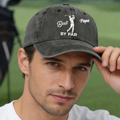 Embroidered Classic Tee, Golf Dad Mid Swing Design, Black Monochrome Style, Unique Gift for Dad