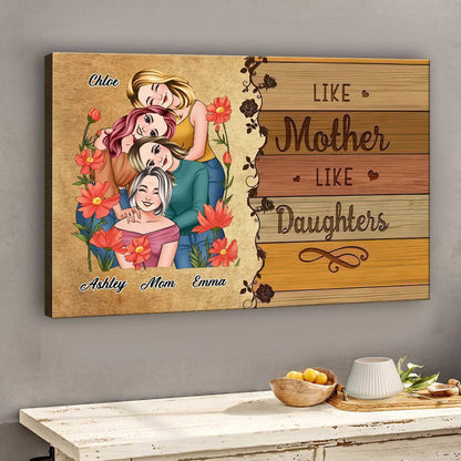 Like Mother Like Daughters Family Portrait - Personalized Mother Canvas And Poster