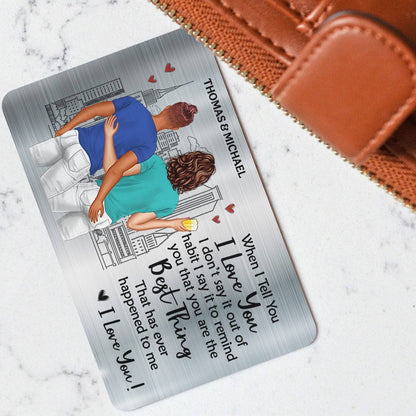 Personalized Aluminum Wallet Card with 'I Love You The Most' Engraving - Ideal for Anniversaries & Valentine's Day4