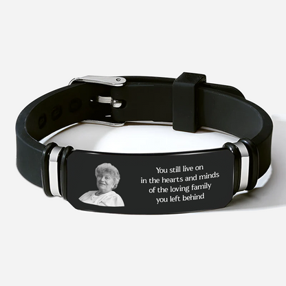 Personalized Silicone Bracelet with Memorial Photo, Unique Sympathy Gift for Family Keepsake