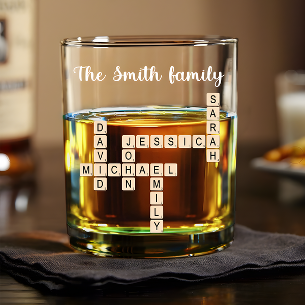 Family Keepsake Crossword Puzzle Art Created In A Moment Treasured Forever Personalized Whiskey