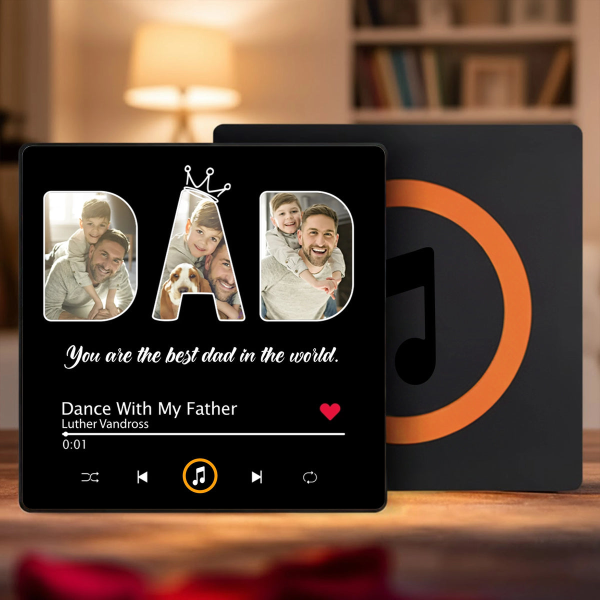 Best Dad Acrylic Music Magnet, Custom Music Player Fridge Decor, Heartwarming Gift for Dad