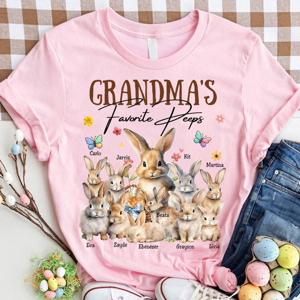 Grandma's Easter Bunny - Personalized Pure Cotton Tee - A Special Gift for Grandma's Favorite