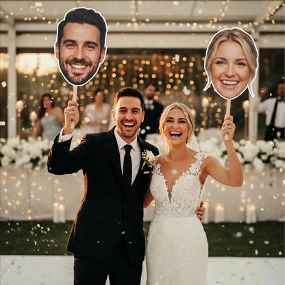 Personalized Graduation & Party Face Fan Custom Photo Head Cutout with Fun Hat Options