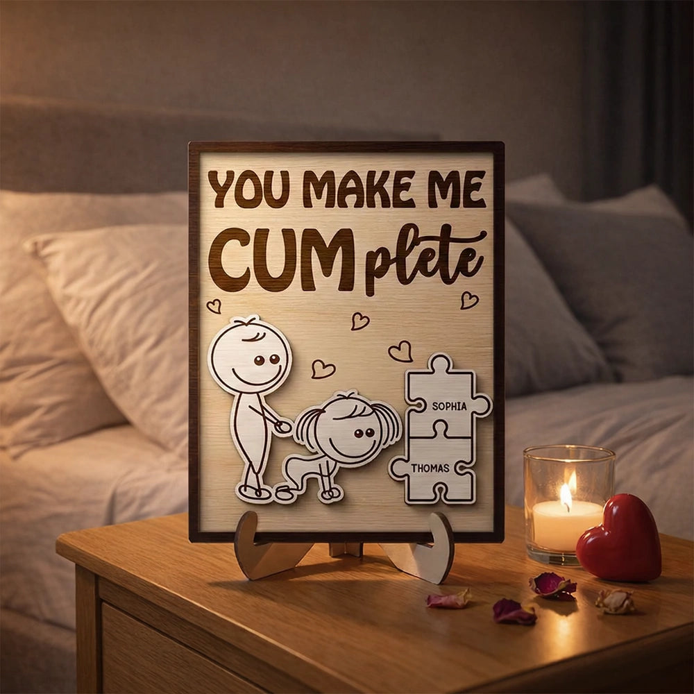 Personalized 2-Layer Wooden Plaque Funny You Make Me Cumplete Puzzle C ...