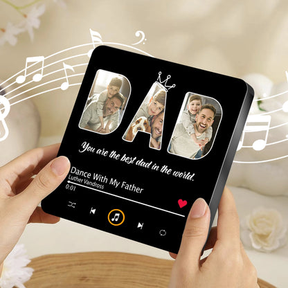 Best Dad Acrylic Music Magnet, Custom Music Player Fridge Decor, Heartwarming Gift for Dad
